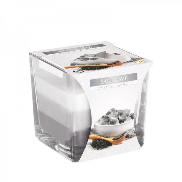 Tricolor Salt Cave - dekorativna sveča v kozarcu